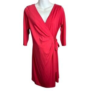 A Pea in the Pod Maternity Pink Faux Wrap Dress  Size M  Barbiecore  Officecore